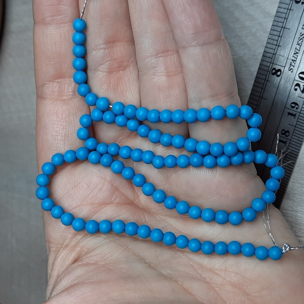 4mm ""Turquoise" Magnesite Stone 15-inch Strand #8
